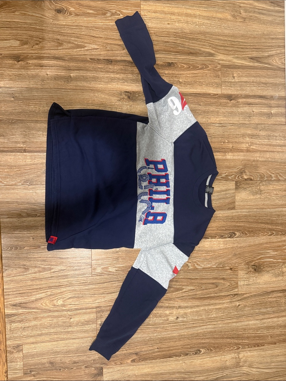 NBA Navy Crewneck Sweatshirt with Red & White Logo